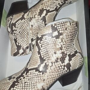 Snake Print Ankle Boots